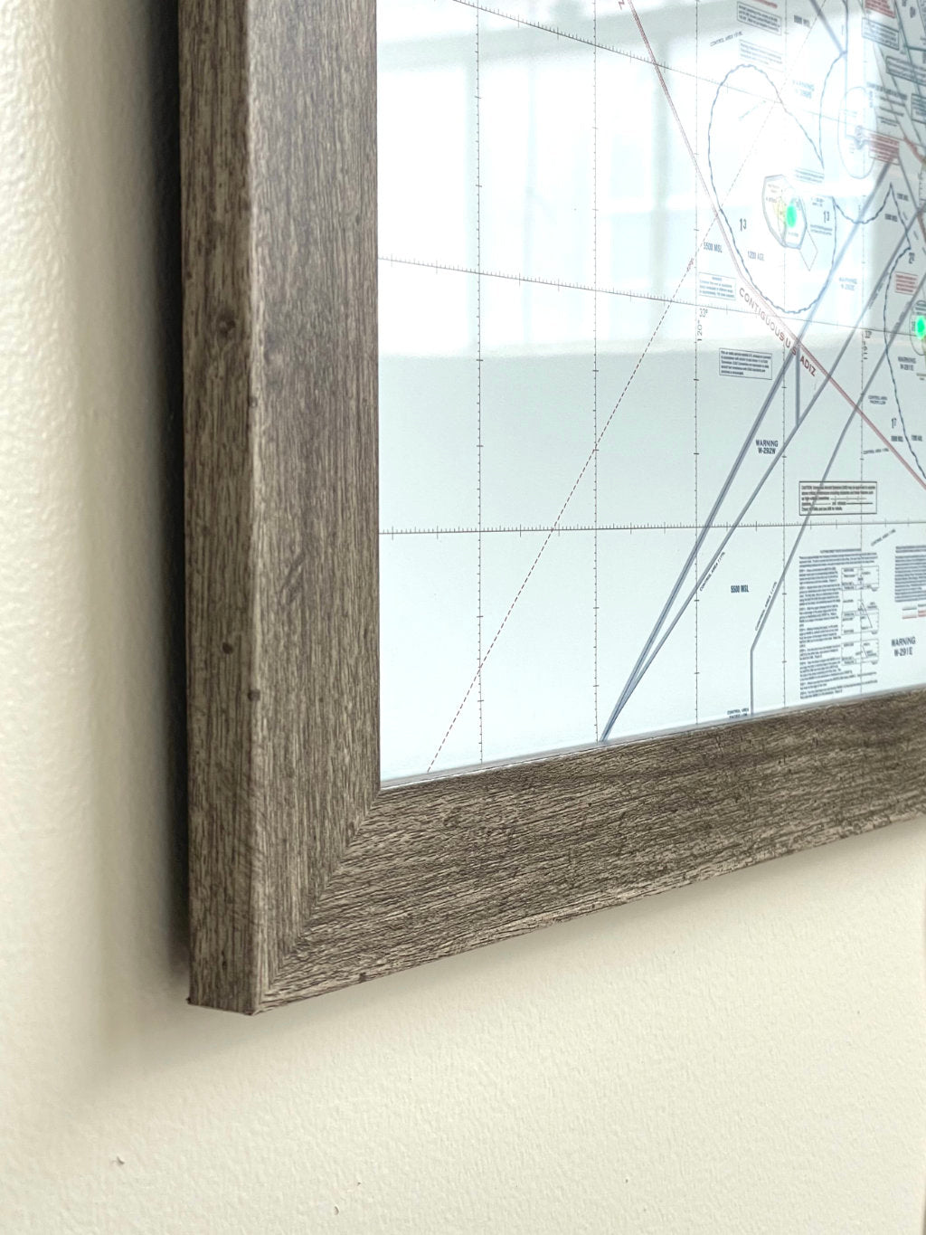 Image of the LightMap Air showing live weather and METAR conditions in a driftwood frame