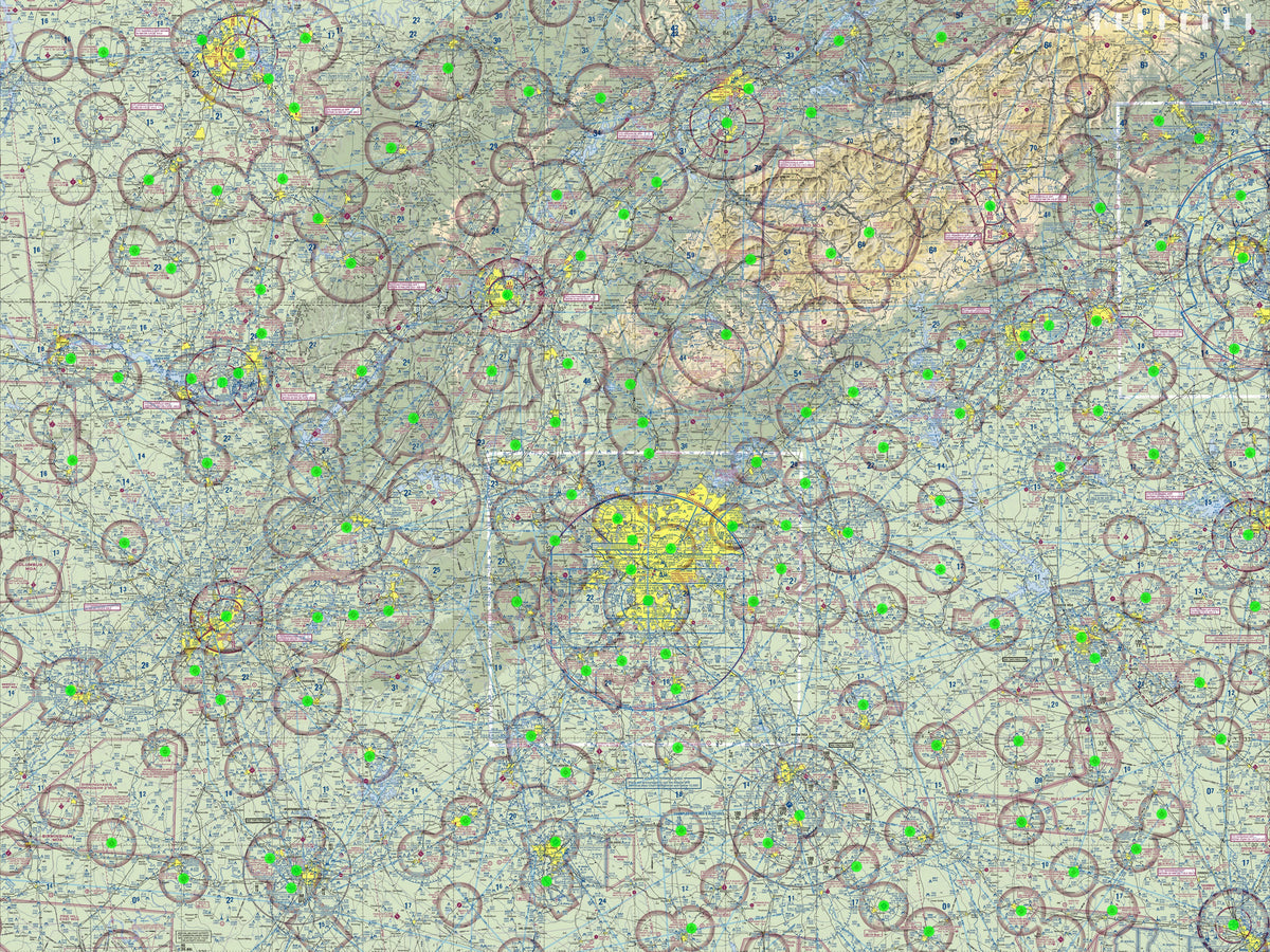 Image of the LightMap Air showing live weather and METAR conditions