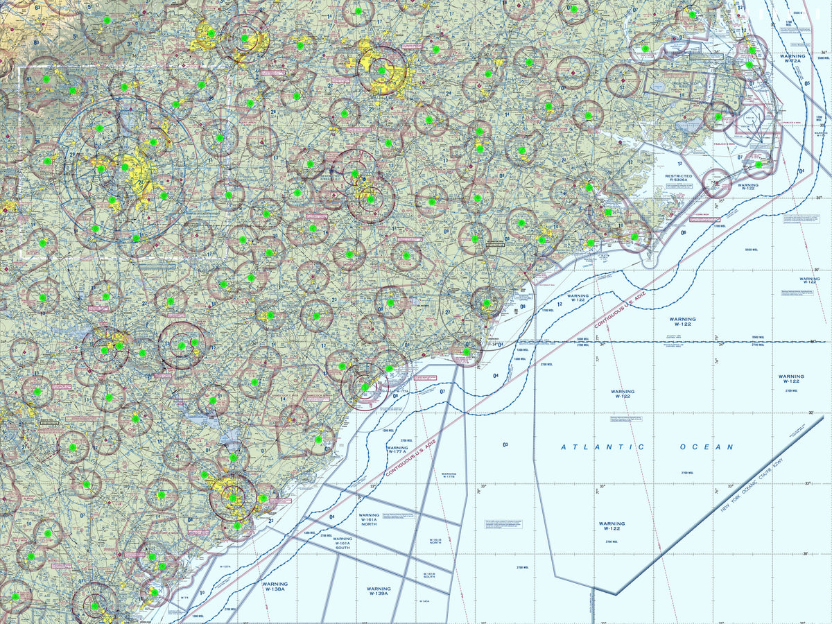 Image of the LightMap Air showing live weather and METAR conditions
