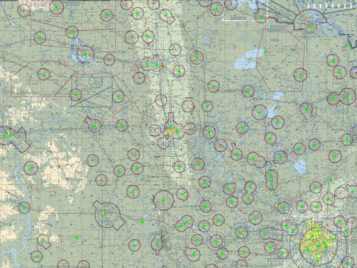 Image of the LightMap Air showing live weather and METAR conditions